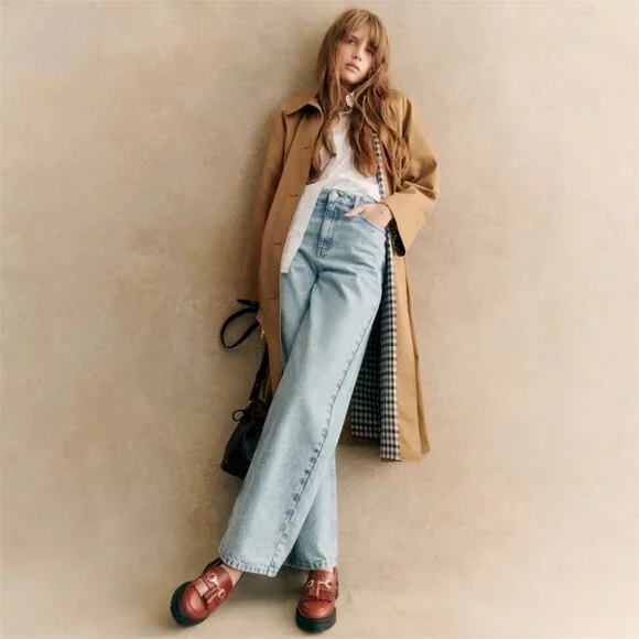 Sézane Clyde Trench Coat in Camel Size FR 44/US 12 - Picture 15 of 16